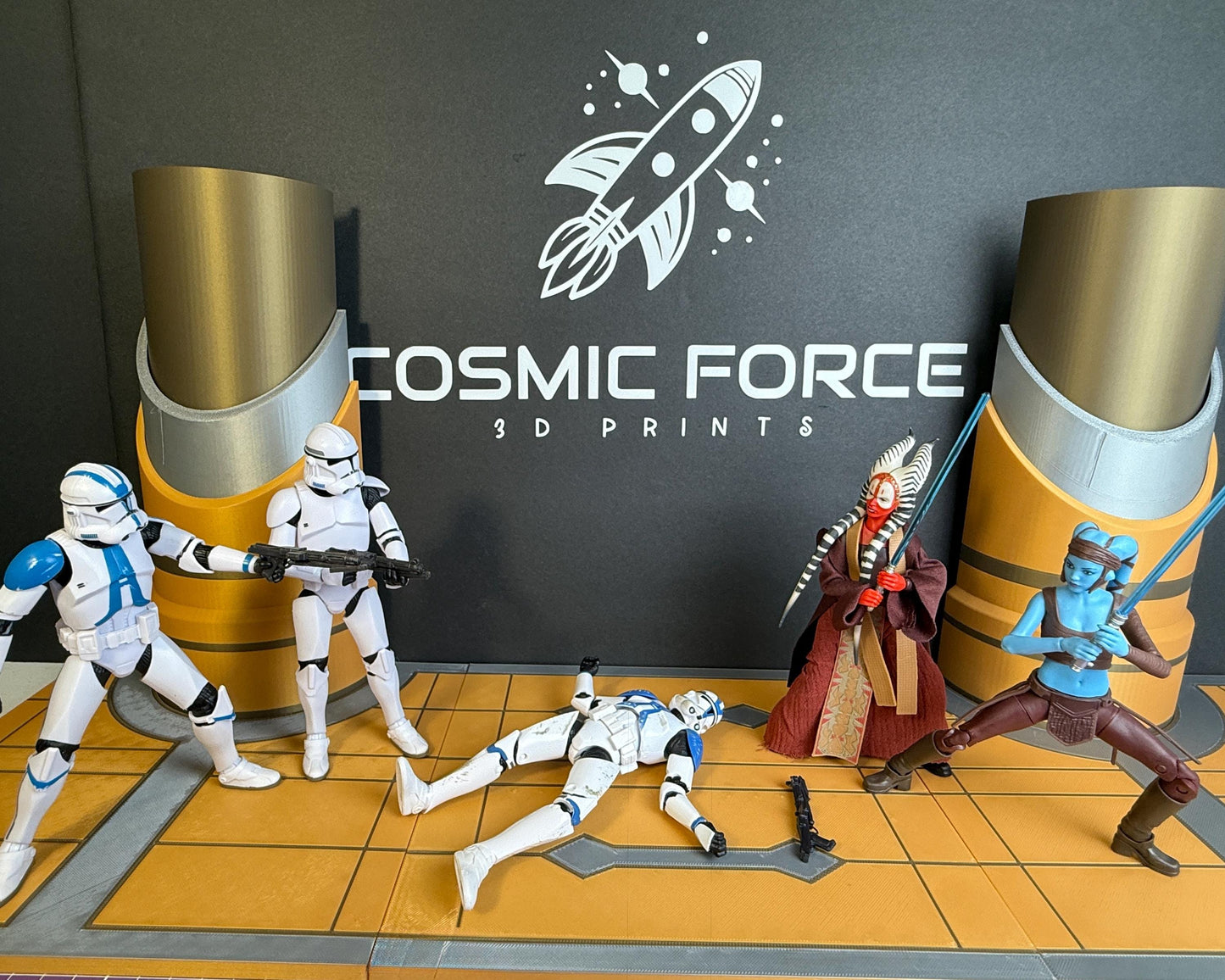 Jedi Temple Display for Star Wars The Black Series 6 Inch Scale Figures | Hallway or Stairs Option | 3D Printed Figure Display Riser