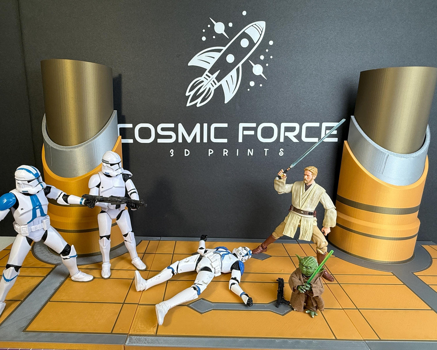 Jedi Temple Display for Star Wars The Black Series 6 Inch Scale Figures | Hallway or Stairs Option | 3D Printed Figure Display Riser