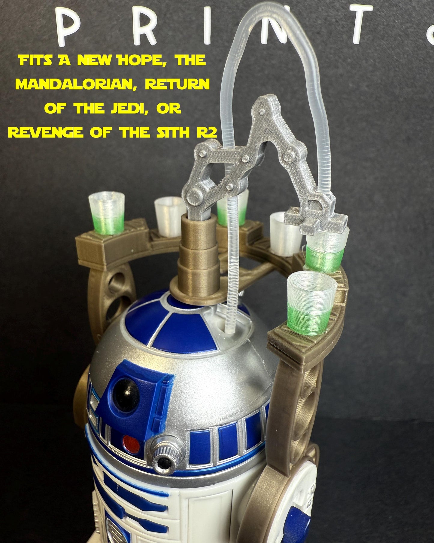 R2-D2 Drink Tray Accessory | 1/12 Scale Star Wars Black Series Add-On | Jabba’s Palace Scene Prop | Droid Diorama Display