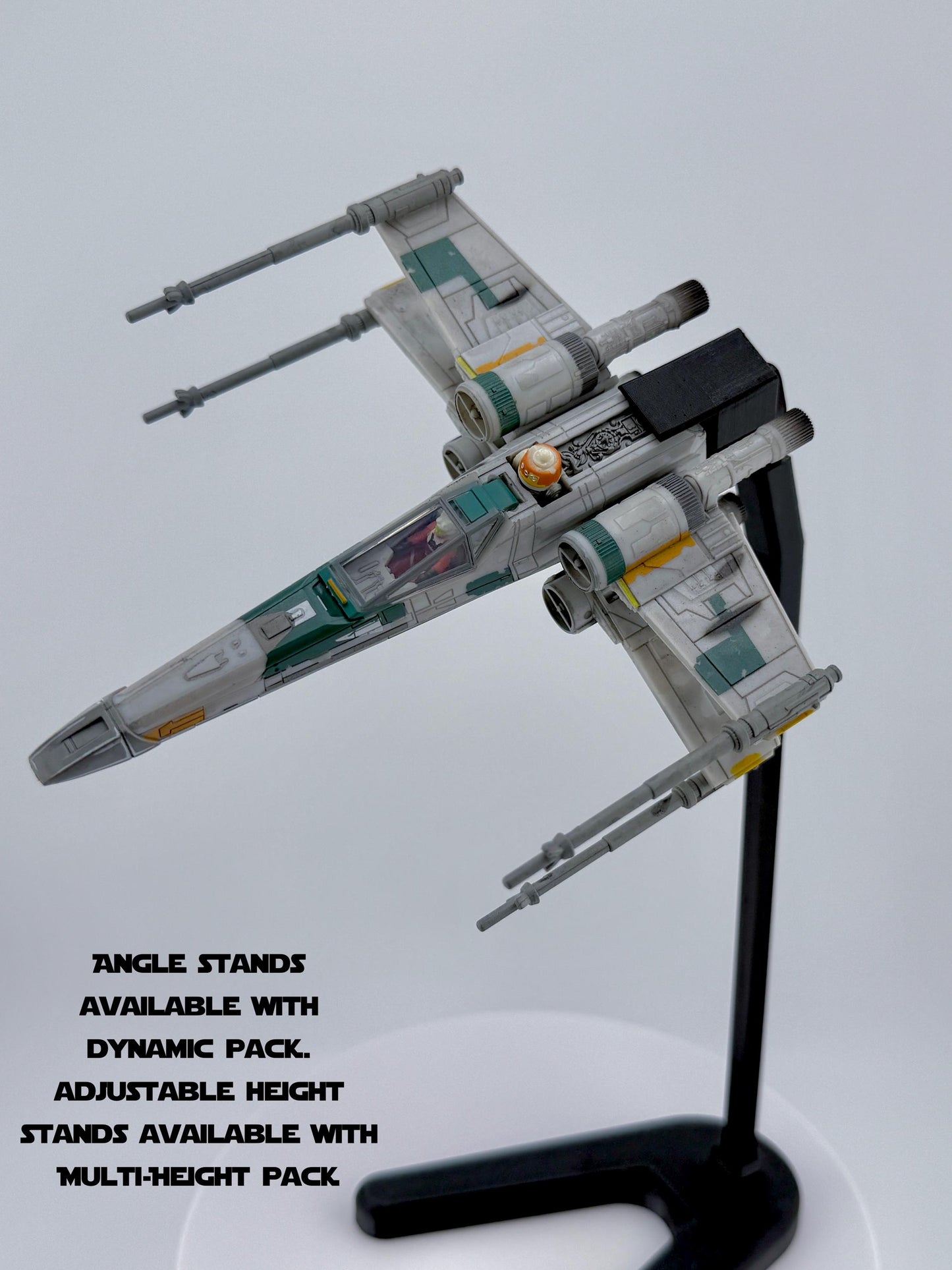 X-Wing Flight Stand – Cosmic Swap Modular Display System for Micro Galaxy Squadron | Rotating / Adjustable / Dynamic Packs