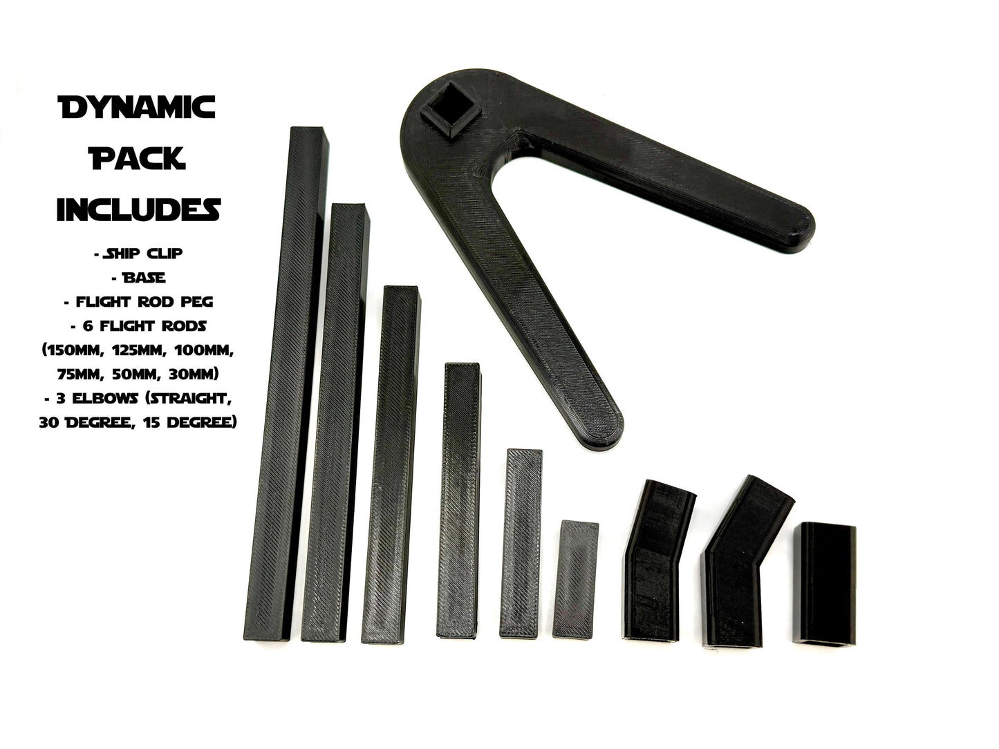 ARC-170 Flight Stand for Micro Galaxy Squadron | Cosmic Swap Flight Stands | Fixed-Height, Multi-Height, Dynamic Packs| Durable Flight Stand