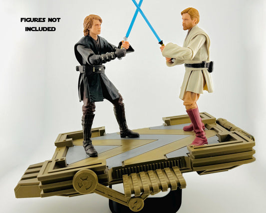 Mustafar Platform for Star Wars the Black Series | Duel on Mustafar Diorama 1/12 Scale | Black Series Display Stand | Landspeeder Luke