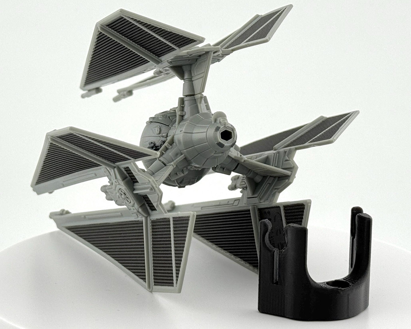 TIE Defender Flight Stand for Micro Galaxy Squadron | Cosmic Swap Flight Stands | Fixed-Height, Multi-Height, Dynamic Packs
