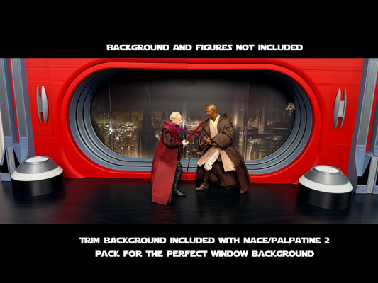 Palpatine's Office Diorama 1/12 Scale | Star Wars Black Series Display Stand for 6 Inch Figures | Choose Your Set | Landspeeder Luke