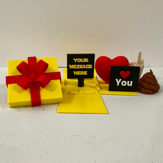 Surprise Gift Box Unfolding Box 3D Printed Valentine’s Day Surprise heart Gift Box Middle Finger Box Gag Gift Box For Adult