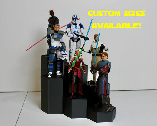 Hexagon Figure Display Stand: 6-Inch Scale Figures, Helmet Bases