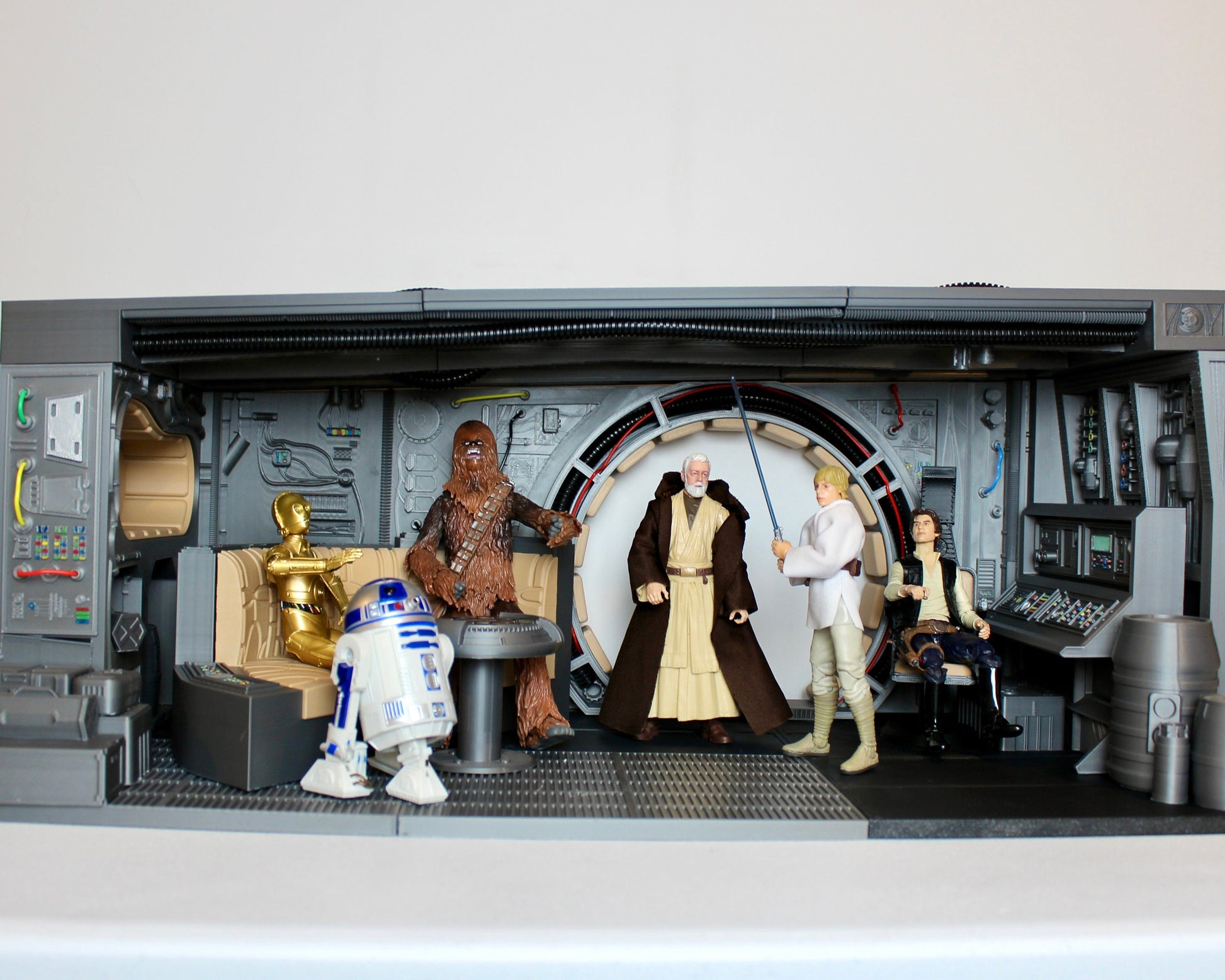 Millennium Falcon Interior Diorama Display for Star Wars The Black Series 1/12 6 Inch Scale Figures