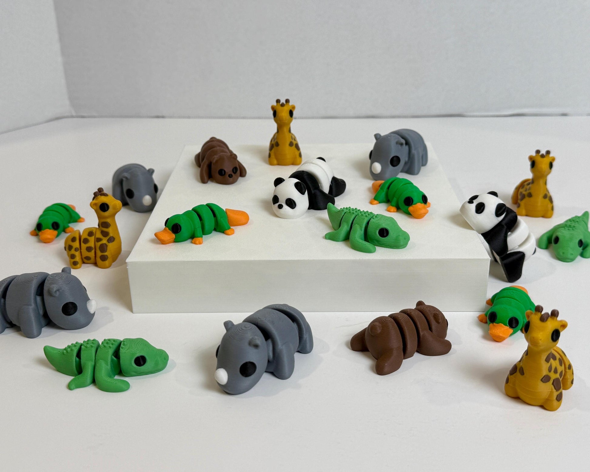 Zoo Animal 6 Pack #1 | Zou 3D | Flexi Articulated Sensory Fidgets | 3D Printed Toy | Baby Animals | Wiggle Toy | Stocking Stuffer Gift