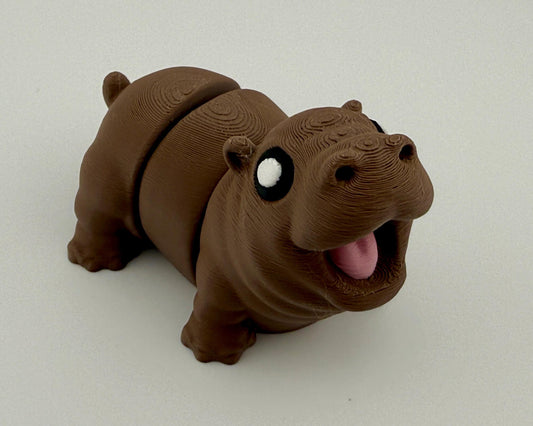 Moo Deng Flexi Fidget Toy 3D Printed Hippopotamus Articulated Toy Stress Relief Toy for Teacher Gift Stocking Stuffer Cute Animal Gift