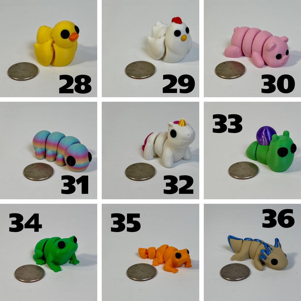 Desk Pet Fidget Pick Your Own Mini Animal – Durable 3D Printed Articulated Sensory Toy | Teacher Gift, Therapy Aid