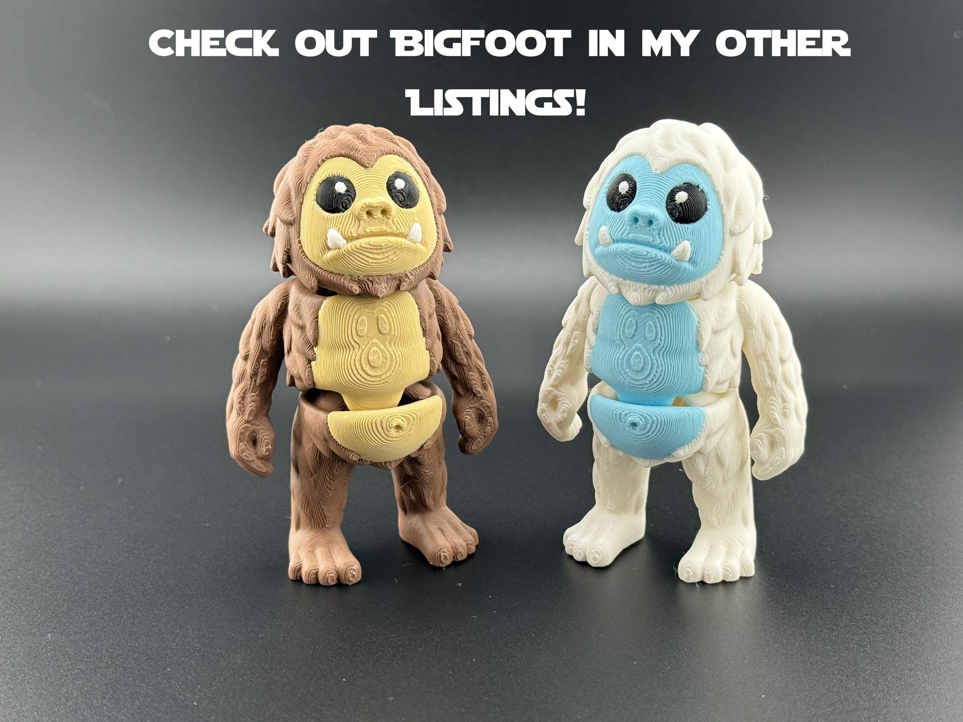 Yeti Fidget Friend Flexi Articulated Sensory Toy 3D Printed Animal Toy Wiggle Stocking Stuffer Teacher Gift Abominable Snowman Therapy Toy