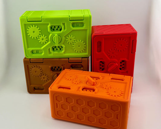 3D Printed Gear Locking Stash Box Unique Gift Box Storage Geared Gift Box Rainbow Pride Options