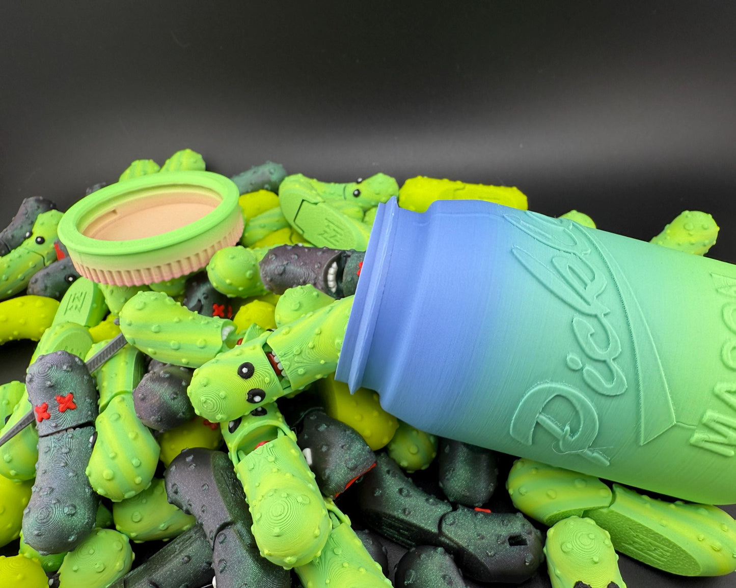 Pickle Mystery Jar 10 Pack, Tickles the Pickle 3D Printed Articulating Fidget Toy, Fun Pickle Jar Surprise Unique 3D Printed Gift Bundle