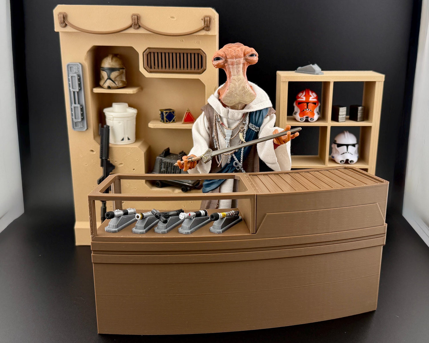Dok-Ondar's Den Display: 3D Printed Diorama for Star Wars Black Series