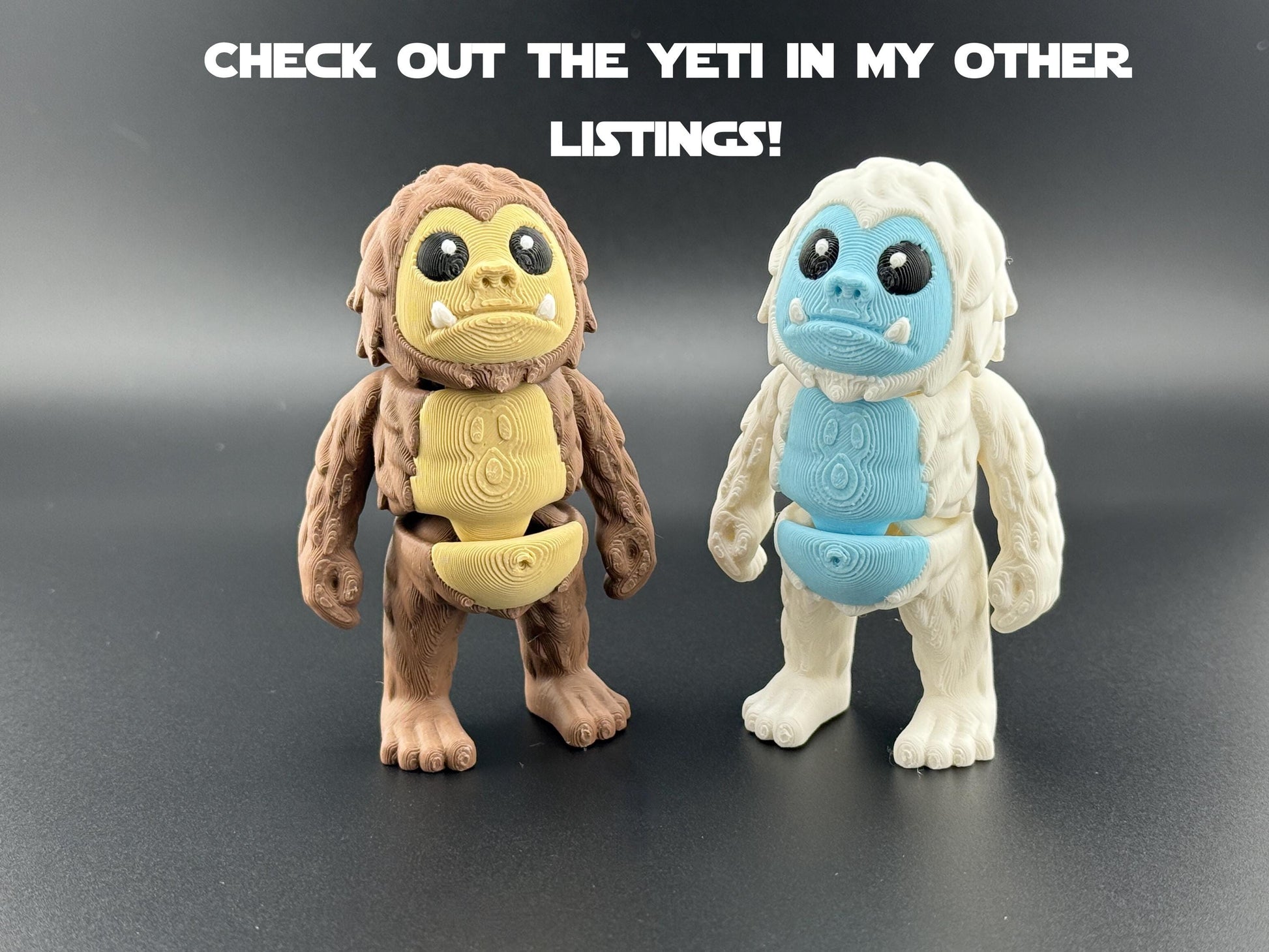 Bigfoot Fidget Friend Flexi Articulated Sensory Toy 3D Printed Animal Toy Wiggle Stocking Stuffer Gift for Teacher Counselor Therapy Toy