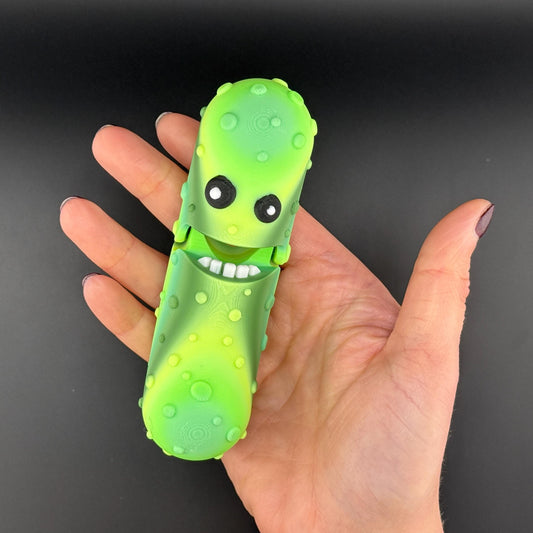 Large Tickles the Pickle 3D Printed Articulating Pickle Fidget, Single or 2 pack