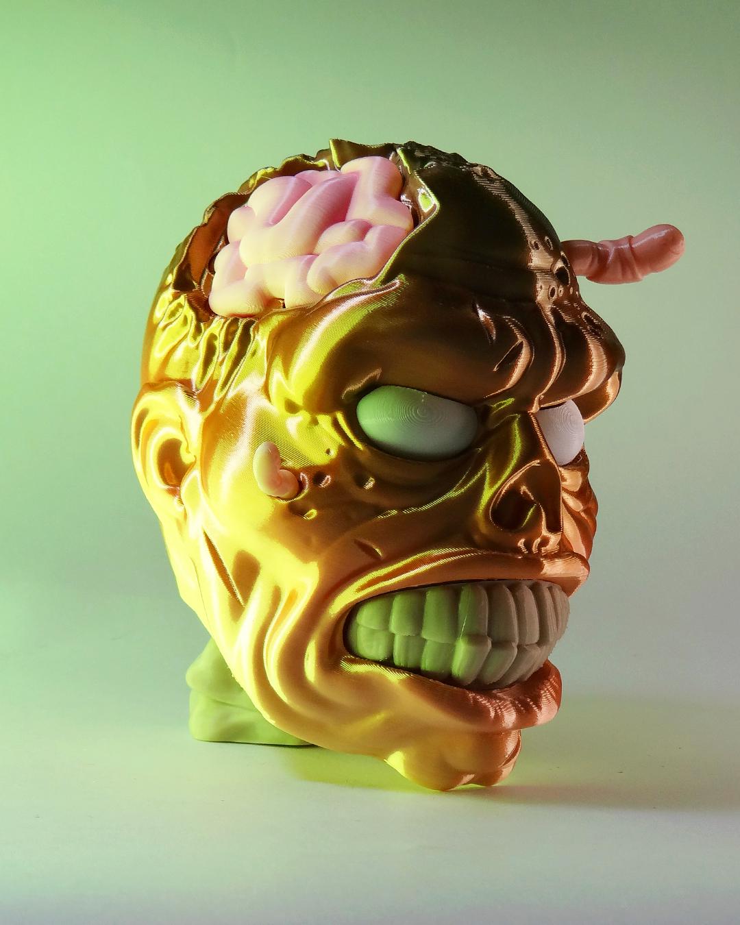 Zombie Skull Headphone Holder 3D Printed Stand