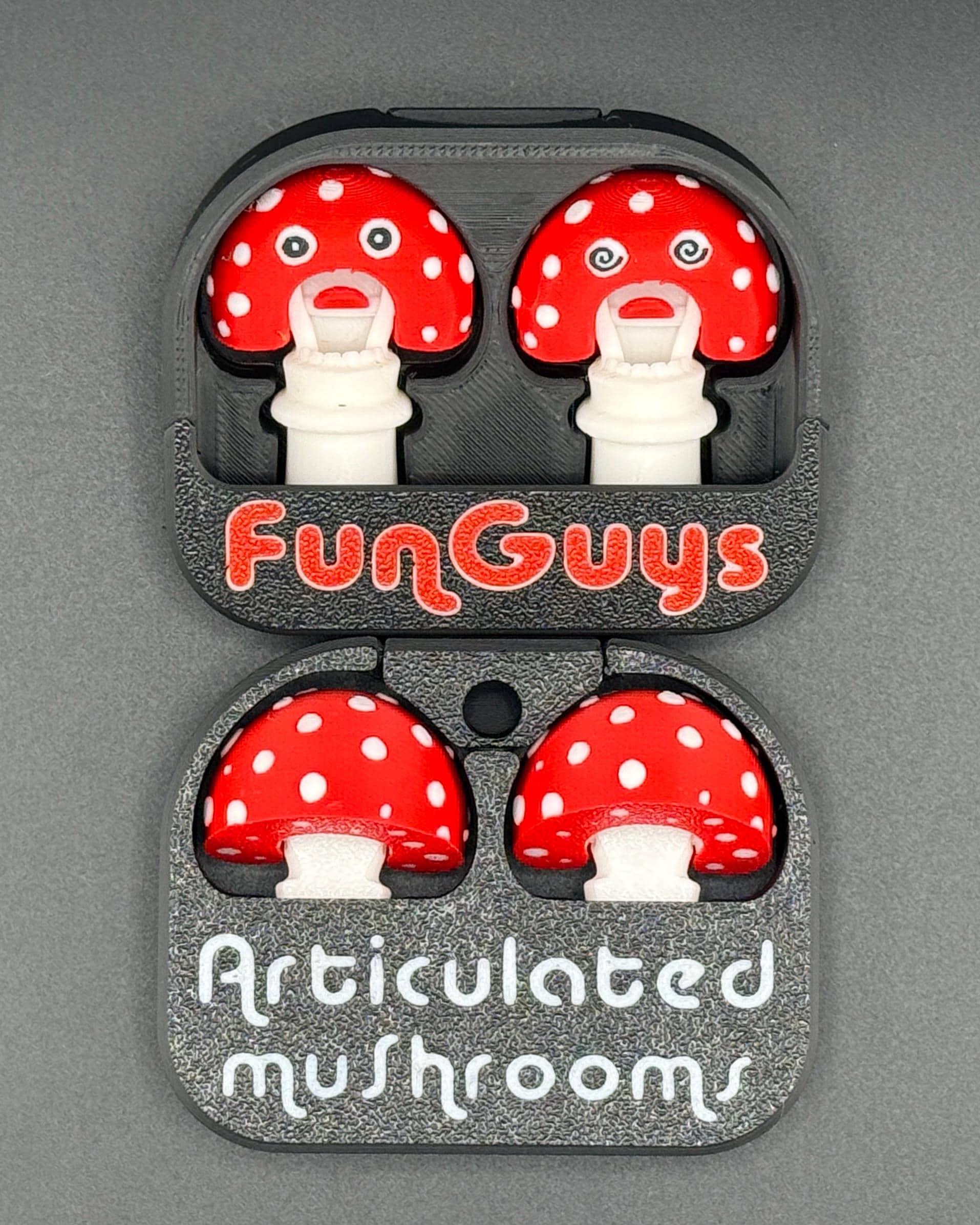 FunGuys Articulating Mushroom Fidget 3D Printed Articulated Fidget Toy, Unique 3D Printed Toy Gift Set