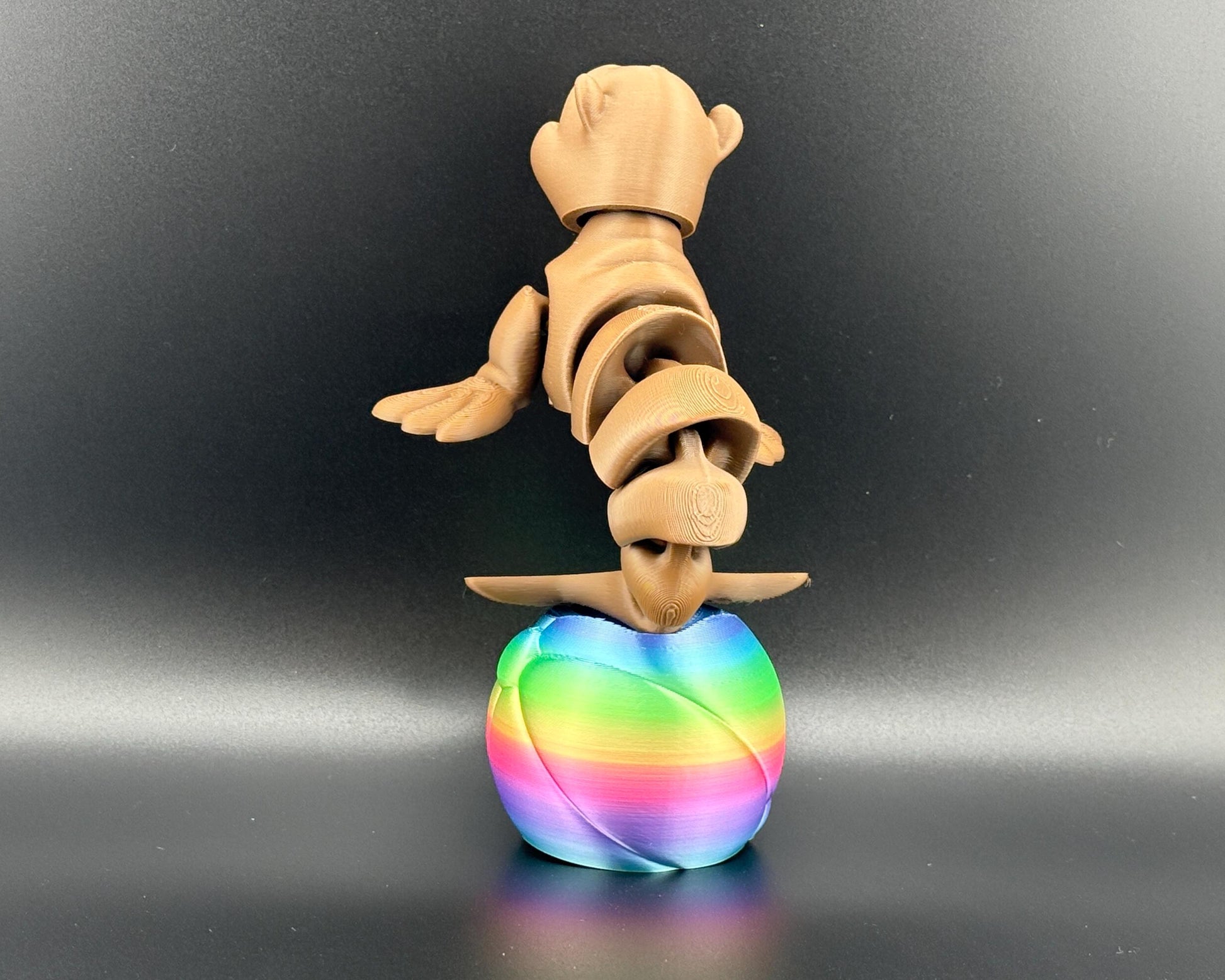 Sea Lion Fidget Friend with Beach Ball | 3D Printed Articulating Flexi Seal Figure | Printverse Cute Sea Lion Gift | Stress Relief Toy