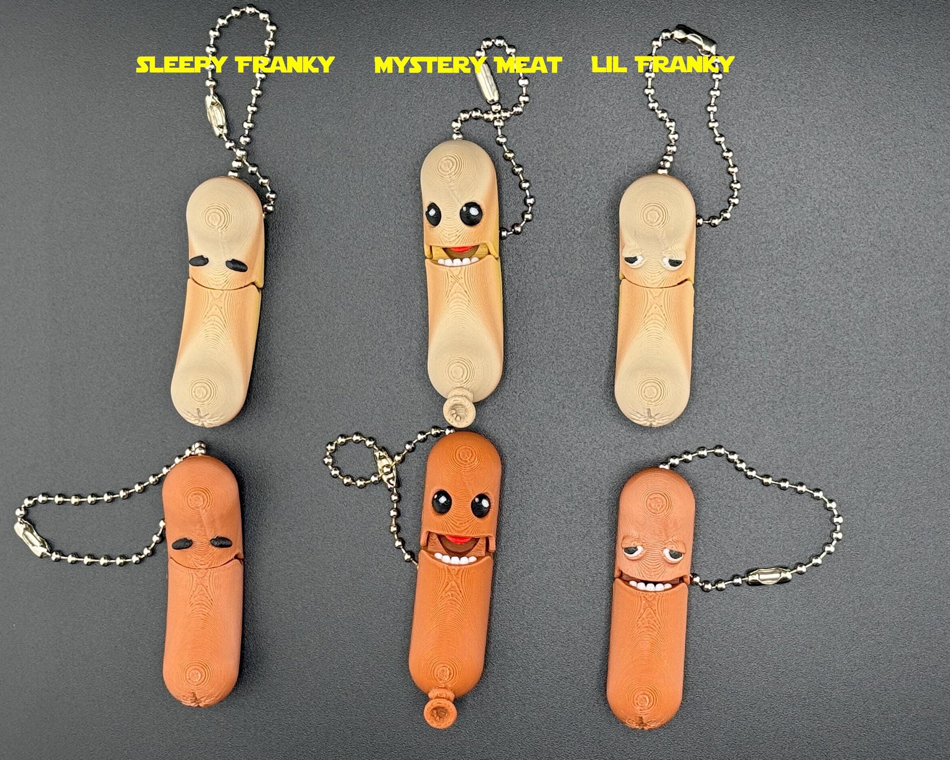 Lil Franky & The Mystery Meats Articulated Hot Dog | Magnetic Fidget | Keychain Version Available