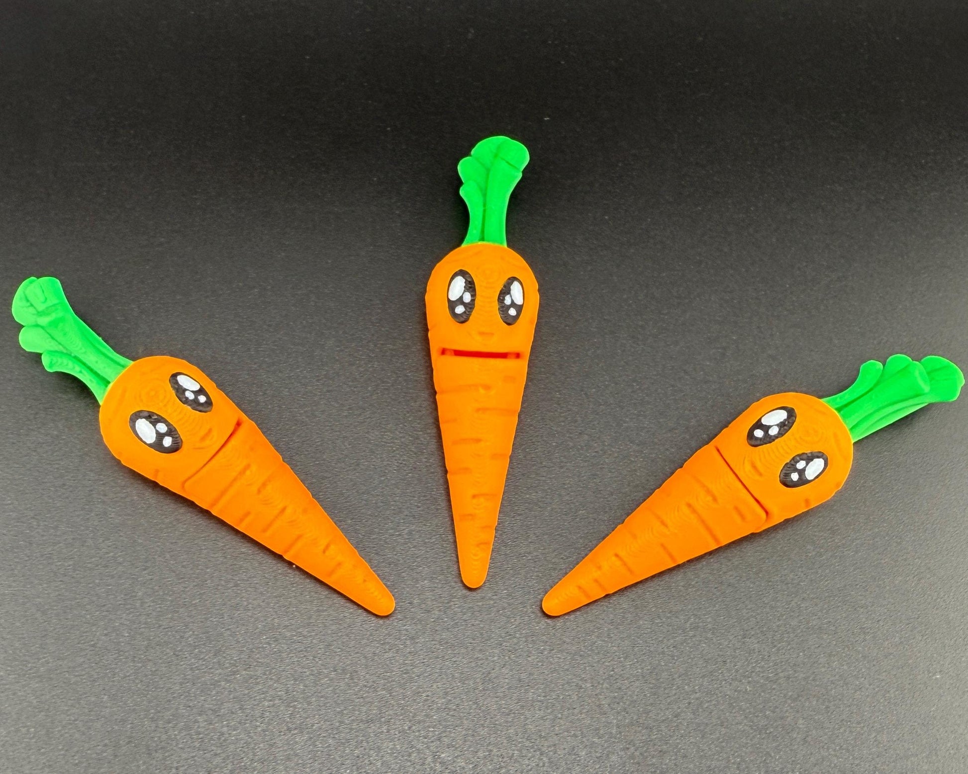 Cute Carrot Fidget Friend with Pot | 3D Printed Articulated Carrot | Flexi Carrot Toy | Choose Your Own Pot Color
