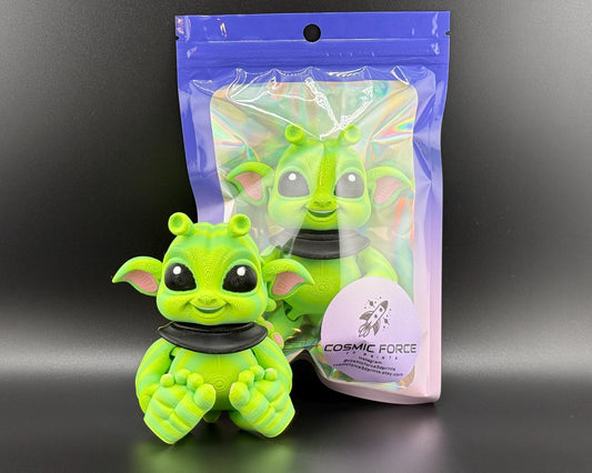 Baby Alien Fidget Friend | Large 3D Printed Articulating Flexi Alien Figure | Printverse Cute Alien | Baby Alien Gift | Stress Relief Toy