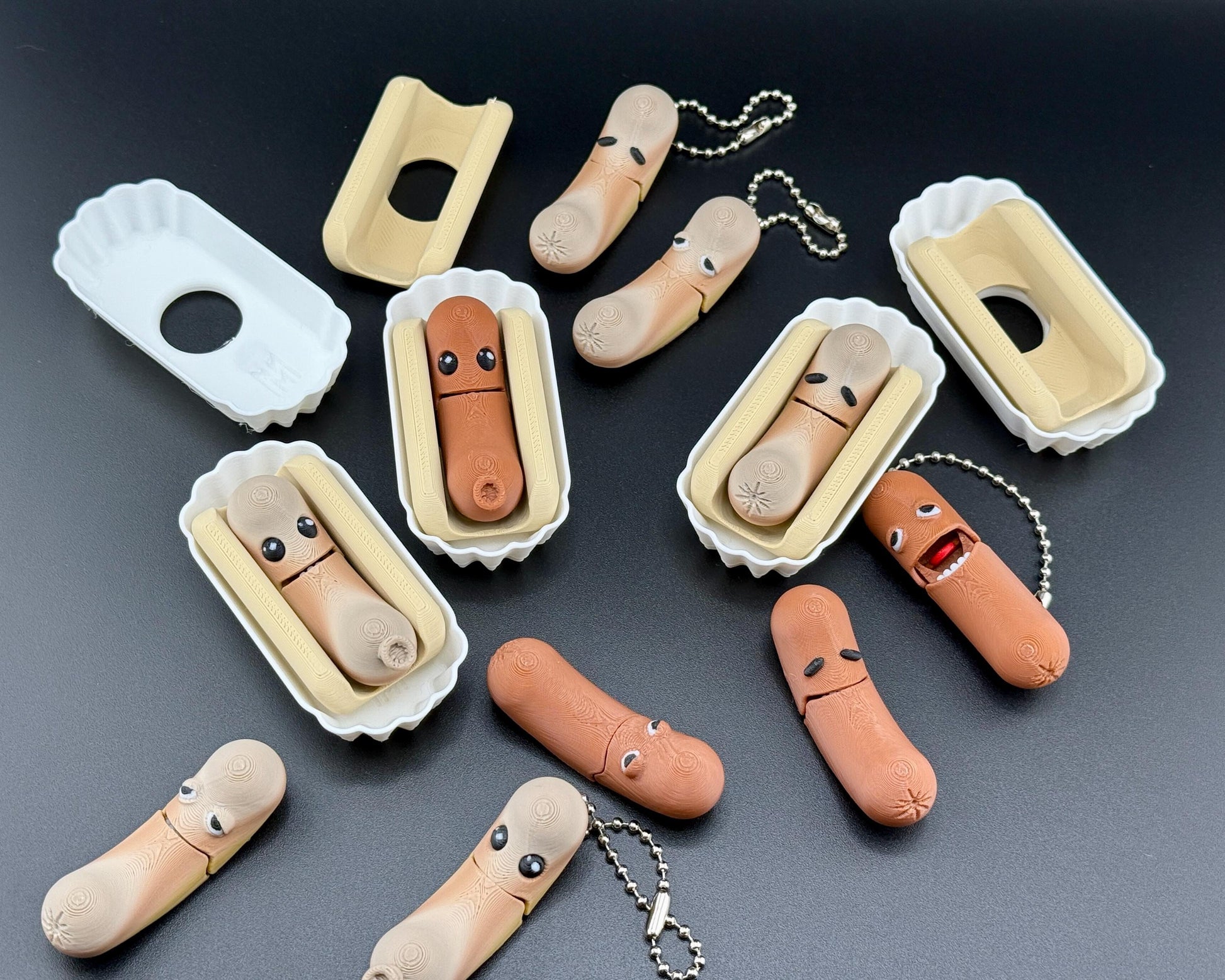 Lil Franky & The Mystery Meats Articulated Hot Dog | Magnetic Fidget | Keychain Version Available