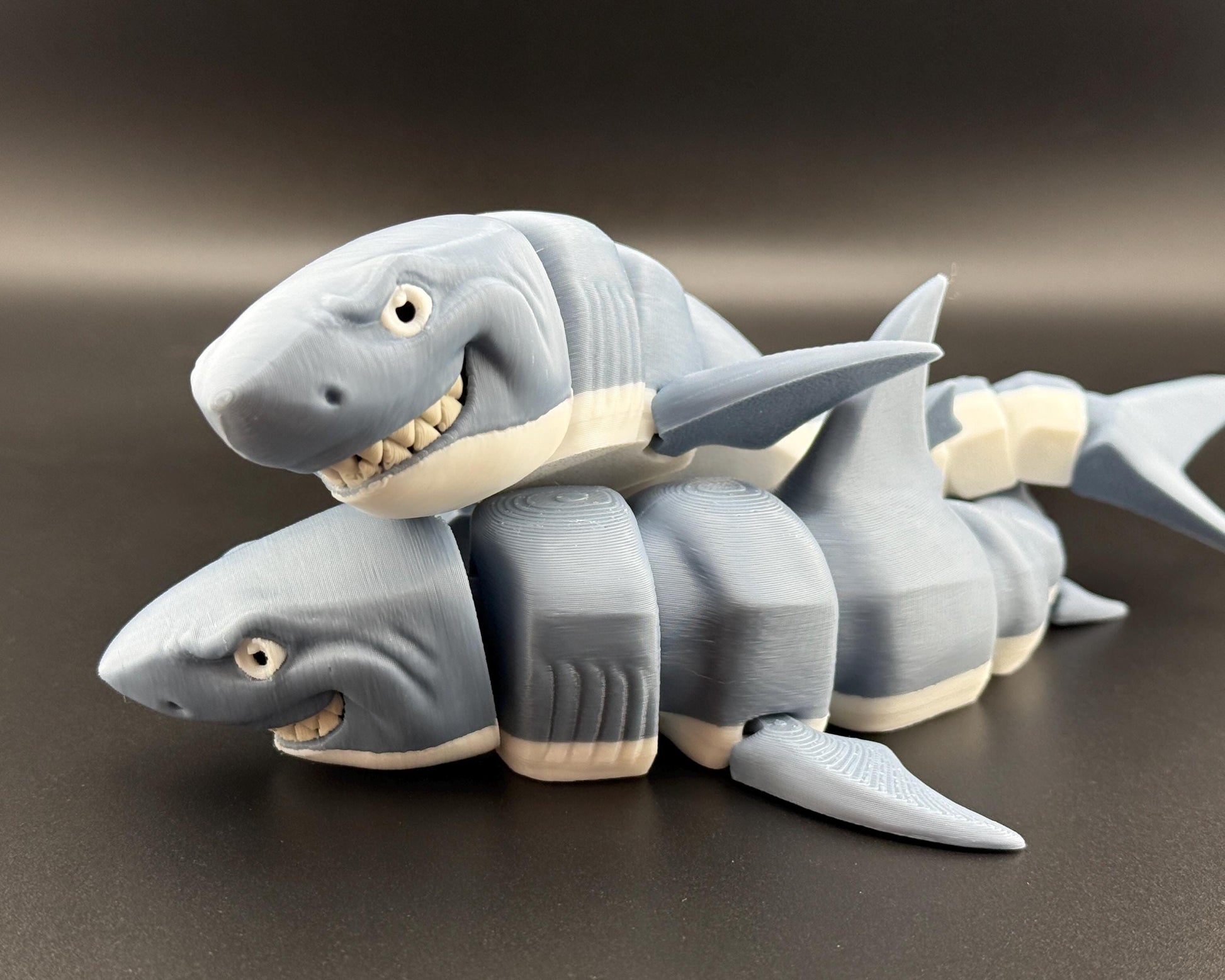 Great White Shark Fidget Friend, Flexi Articulated Sensory Toy, 3D Printed Animal Toy, Wiggle Gift for Teacher Counselor Toy