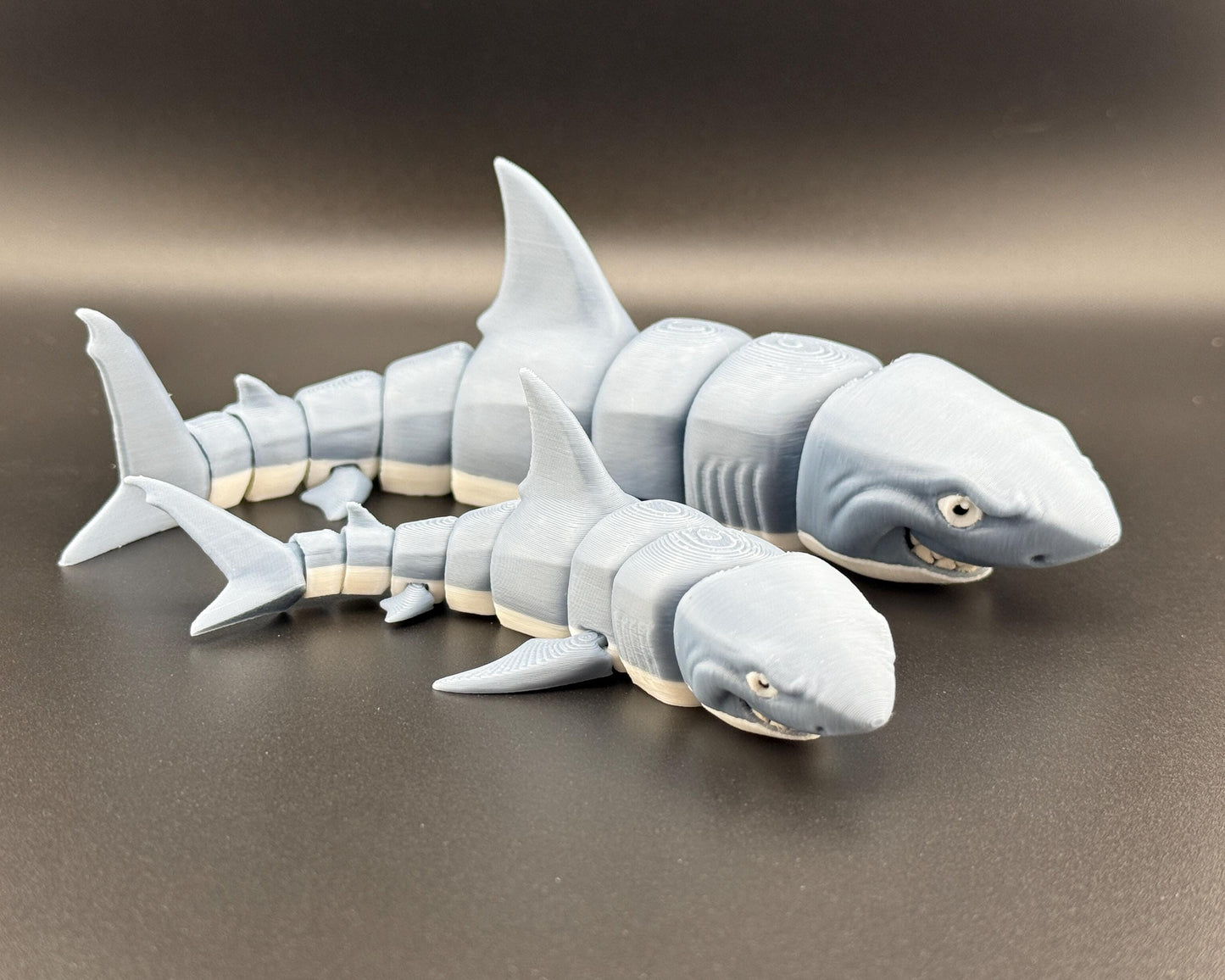 Great White Shark Fidget Friend, Flexi Articulated Sensory Toy, 3D Printed Animal Toy, Wiggle Gift for Teacher Counselor Toy