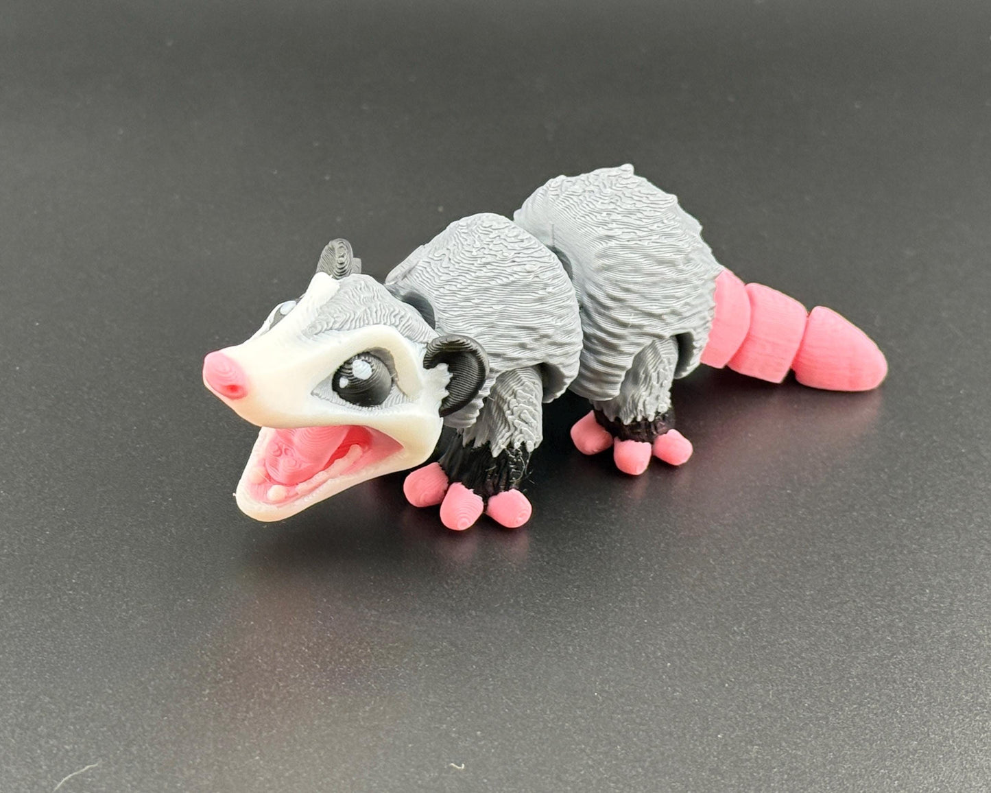 Trash Panda Dumpster Fidget Set | 3D Printed Articulated Raccoon and Opossum | Desktop Dumpster Fire Pen Holder | Unique Desk Decor