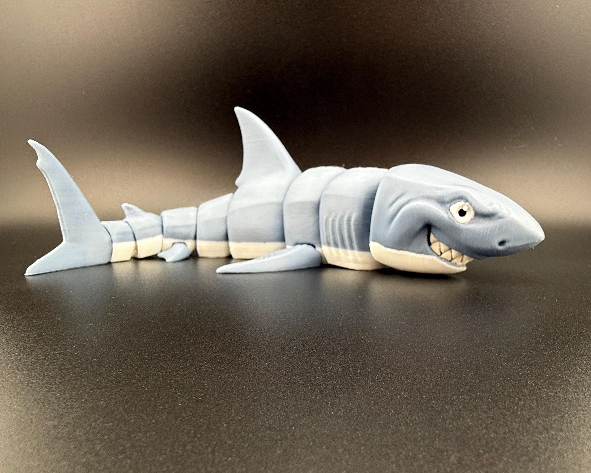 Great White Shark Fidget Friend, Flexi Articulated Sensory Toy, 3D Printed Animal Toy, Wiggle Gift for Teacher Counselor Toy