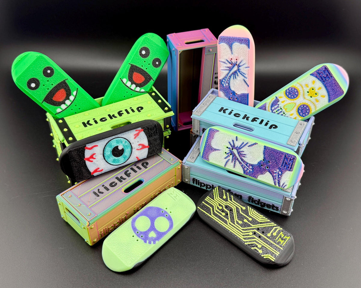 Kickflip Magnetic Skateboard Fidget | 3D Printed Fidget | Various Styles and Colors | Skateboard Desk Fidget