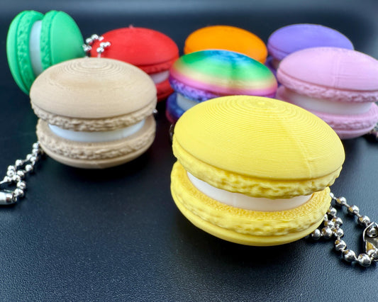Macaron Clicker Fidget Keychain | 3D Printed Sensory Toy | Cute Stress Relief Gift for Desk, Bag, or Pocket | Clicky Keyring | Rainbow Pride