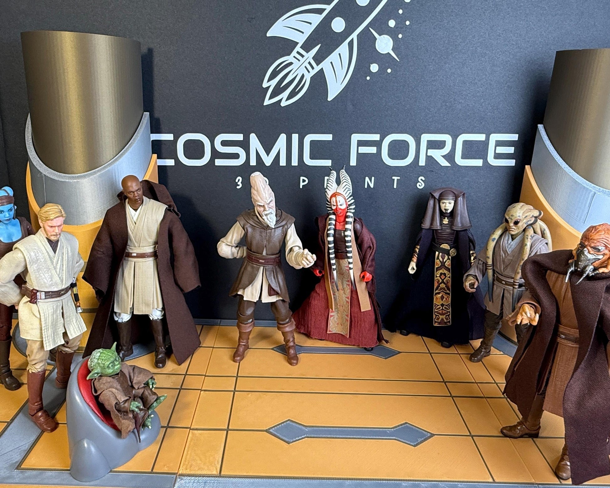 Jedi Temple Display for Star Wars The Black Series 6 Inch Scale Figures | Hallway or Stairs Option | 3D Printed Figure Display Riser
