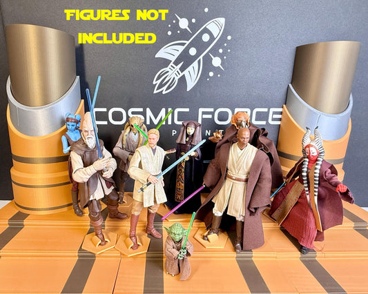 Jedi Temple Display for Star Wars The Black Series 6 Inch Scale Figures | Hallway or Stairs Option | 3D Printed Figure Display Riser