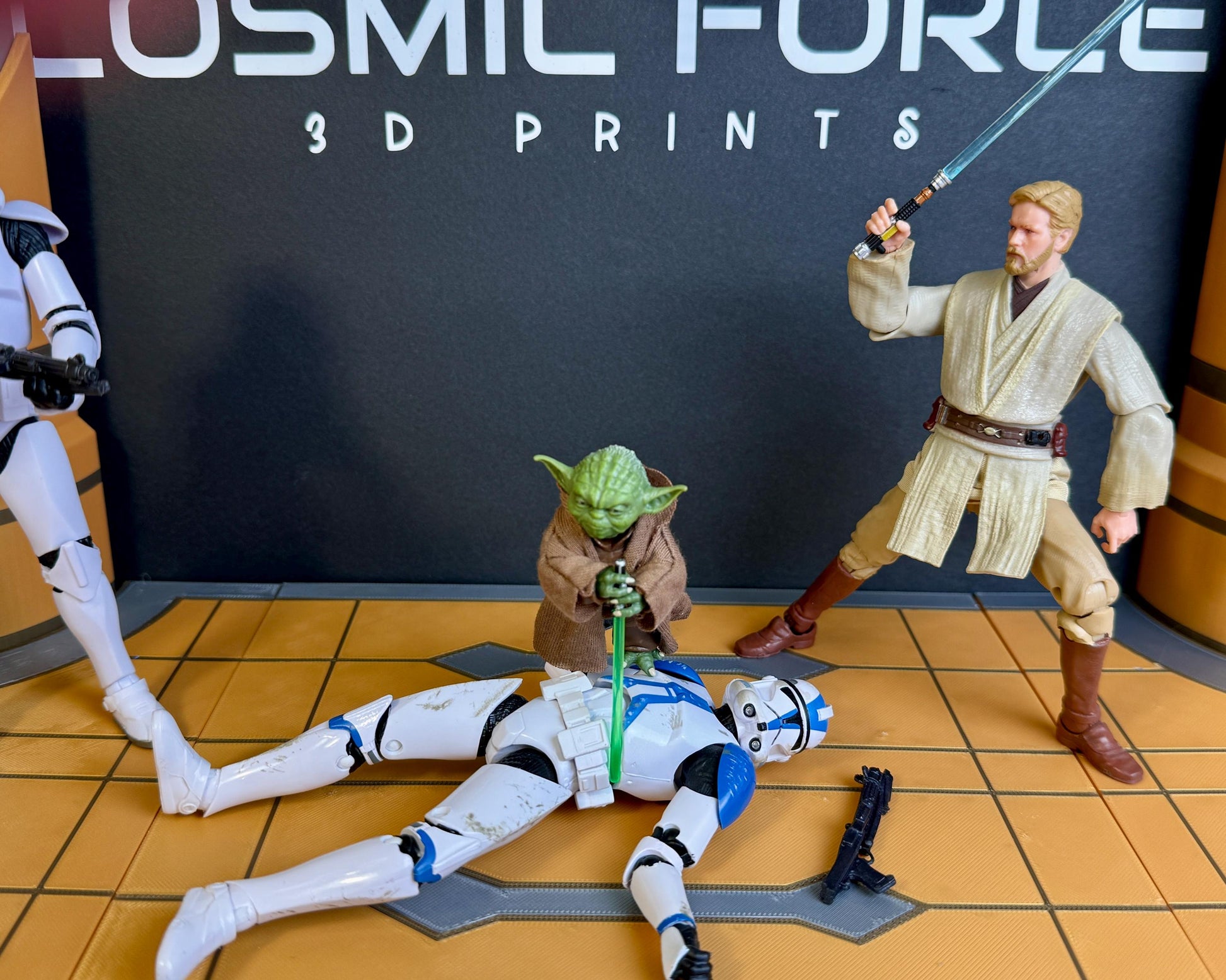 Jedi Temple Display for Star Wars The Black Series 6 Inch Scale Figures | Hallway or Stairs Option | 3D Printed Figure Display Riser