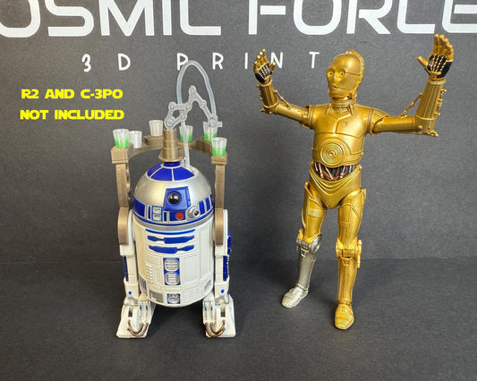 R2-D2 Drink Tray Accessory | 1/12 Scale Star Wars Black Series Add-On | Jabba’s Palace Scene Prop | Droid Diorama Display