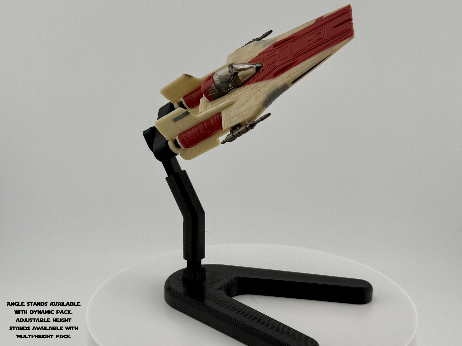A-Wing Flight Stand STL File | Modular Display Stand for Micro Galaxy Squadron | Cosmic Swap Flight Stands Digital Download
