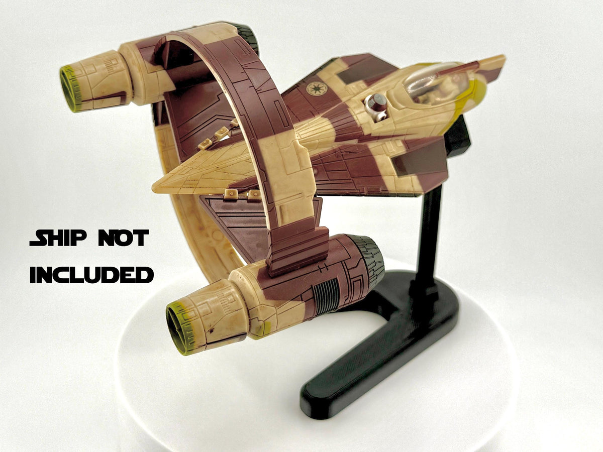 Jedi Starfighter Flight Stand for Micro Galaxy Squadron | Cosmic Swap Flight Stands | Fixed-Height, Multi-Height, Dynamic Packs