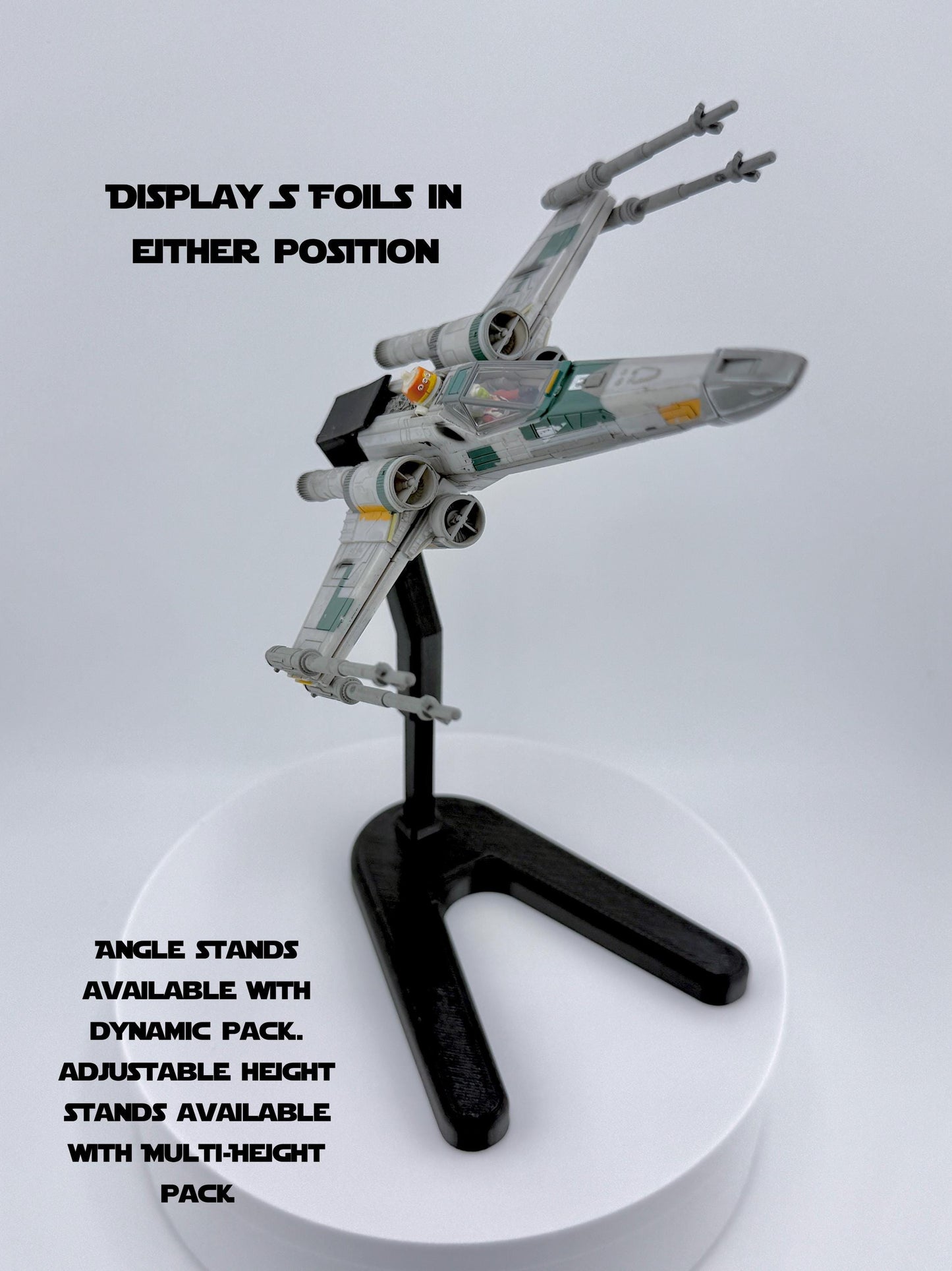 X-Wing Flight Stand STL File | Modular Display Stand for Micro Galaxy Squadron | Cosmic Swap Flight Stands Digital Download