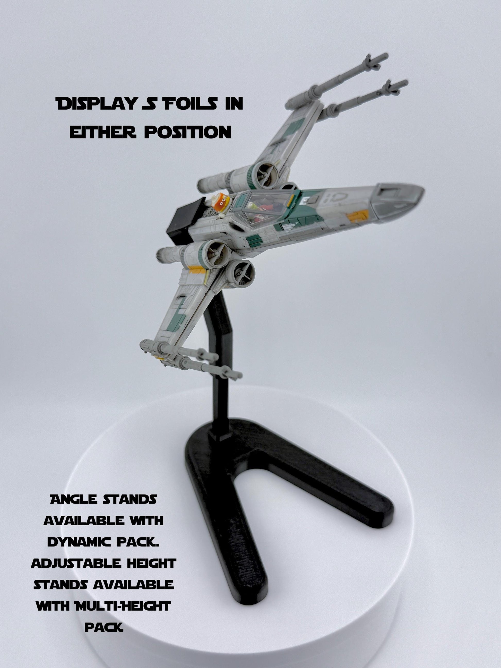 X-Wing Flight Stand – Cosmic Swap Modular Display System for Micro Galaxy Squadron | Rotating / Adjustable / Dynamic Packs
