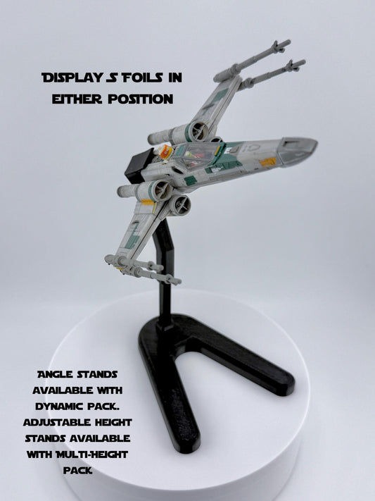 X-Wing Flight Stand – Cosmic Swap Modular Display System for Micro Galaxy Squadron | Rotating / Adjustable / Dynamic Packs