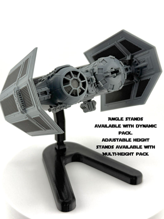 TIE Bomber Flight Stand for Micro Galaxy Squadron | Cosmic Swap Flight Stands | Fixed-Height, Multi-Height, Dynamic Packs | Starfighter