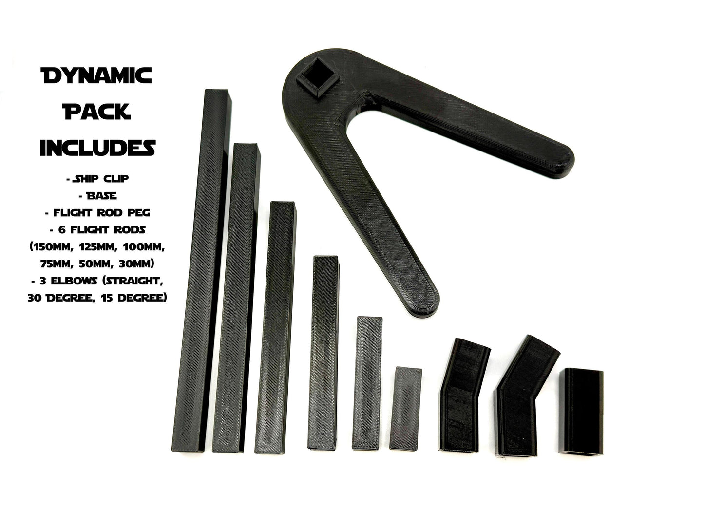 U-Wing Flight Stand STL File | Modular Display Stand for Micro Galaxy Squadron | Cosmic Swap Flight Stands Digital Download