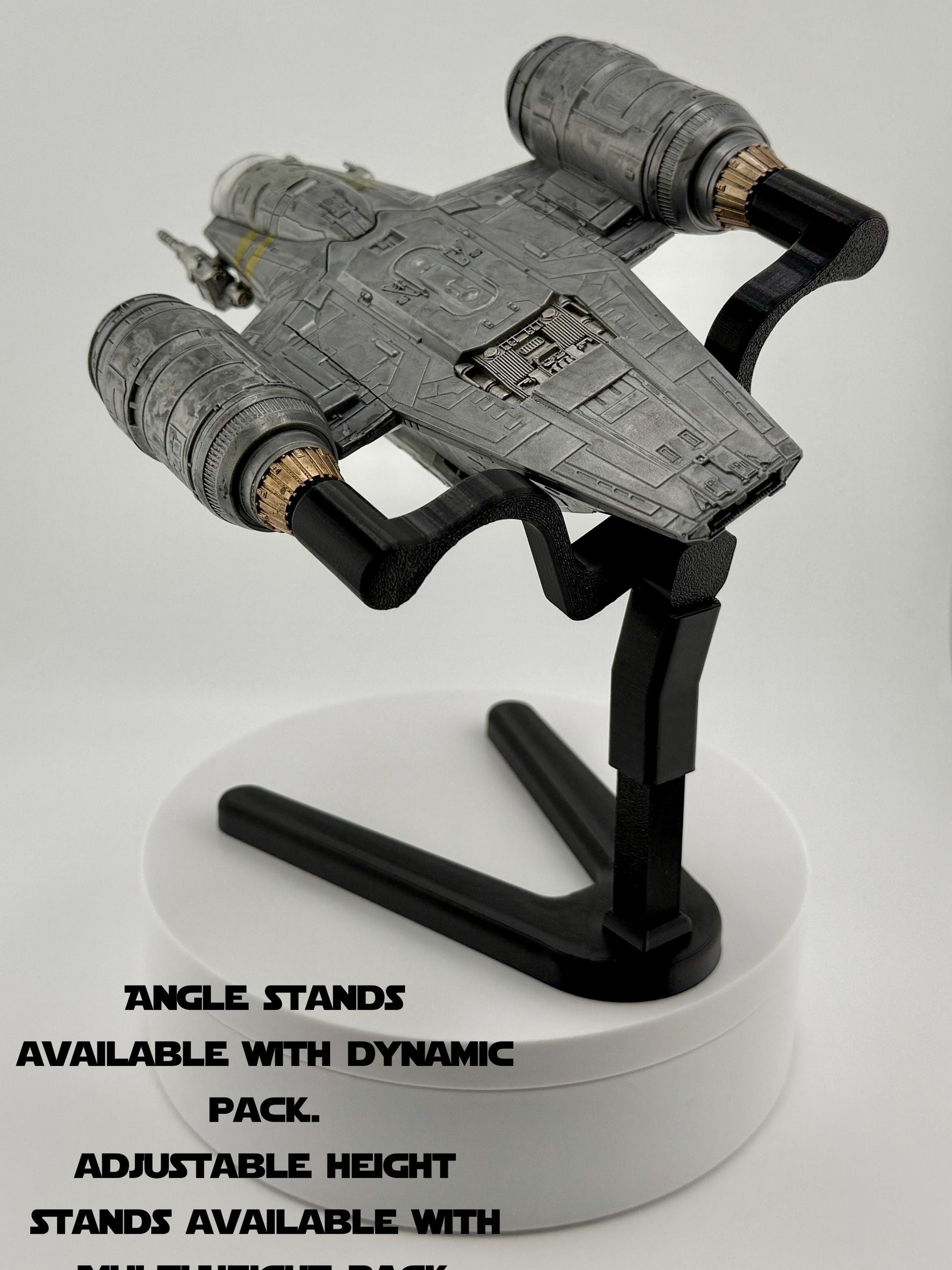 Razor Crest Flight Stand STL File | Modular Display Stand for Micro Galaxy Squadron | Cosmic Swap Flight Stands Digital Download