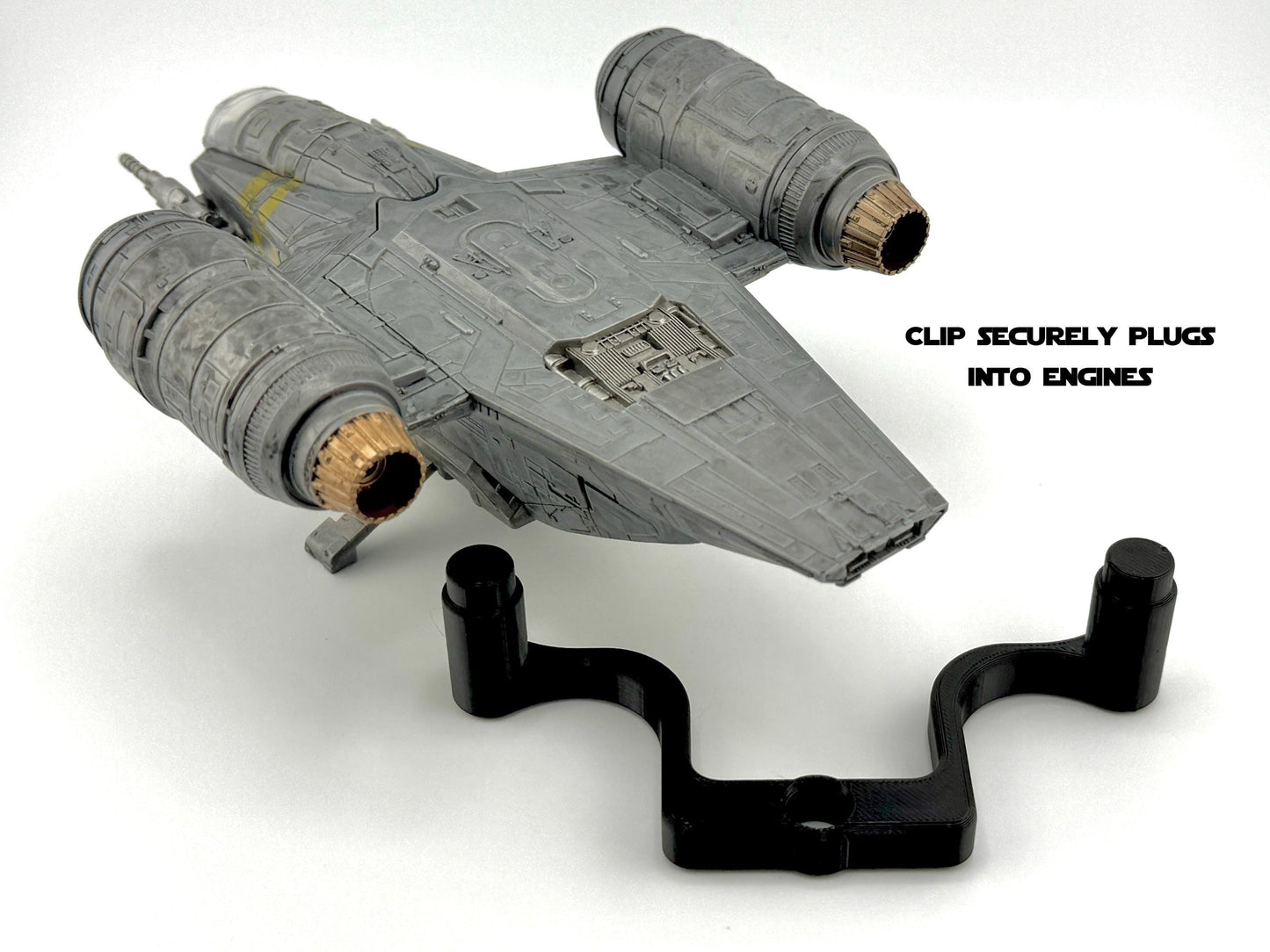 Razor Crest Flight Stand STL File | Modular Display Stand for Micro Galaxy Squadron | Cosmic Swap Flight Stands Digital Download