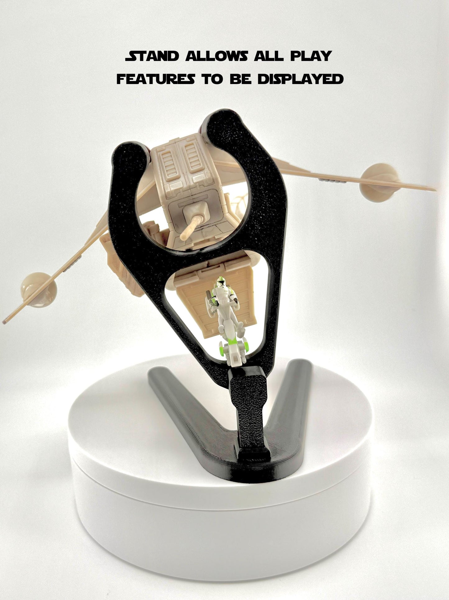 LAAT Republic Gunship Flight Stand for Micro Galaxy Squadron | Cosmic Swap Flight Stands | Fixed-Height, Multi-Height, Dynamic Packs