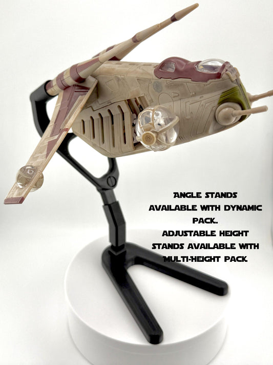 LAAT Republic Gunship Flight Stand for Micro Galaxy Squadron | Cosmic Swap Flight Stands | Fixed-Height, Multi-Height, Dynamic Packs