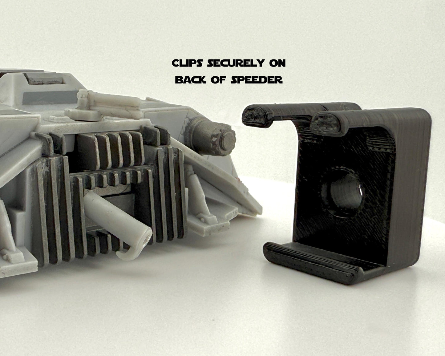 Snowspeeder Flight Stand for Micro Galaxy Squadron | Cosmic Swap Flight Stands | Fixed-Height, Multi-Height, Dynamic Packs | Black or White