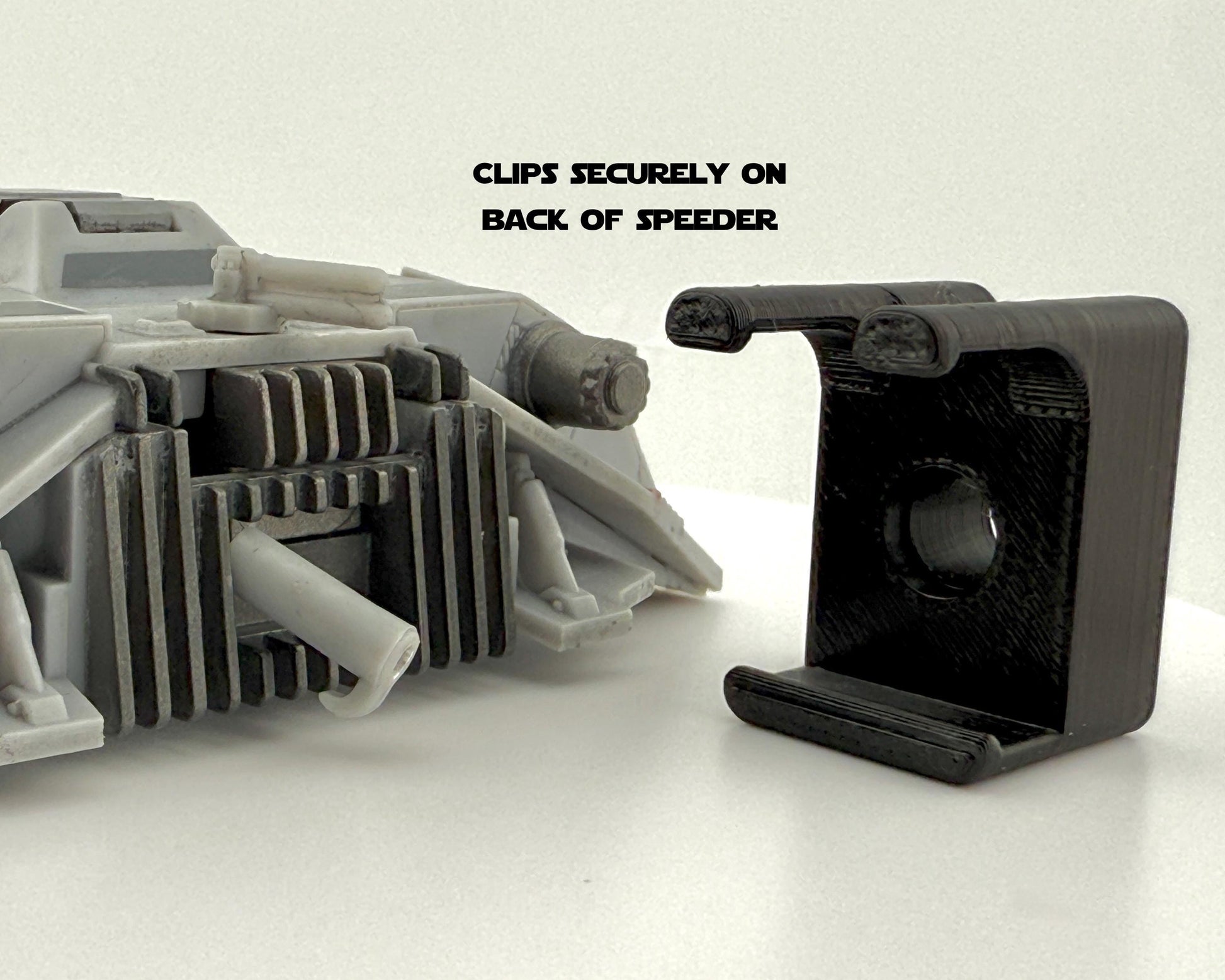 Snowspeeder Flight Stand for Micro Galaxy Squadron | Cosmic Swap Flight Stands | Fixed-Height, Multi-Height, Dynamic Packs | Black or White